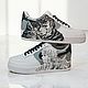 Кроссовки nike  AF1, ручная роспись, кастом, аниме, Барсерк арт. Кроссовки. O-Go-Art.Кастомизация одежды и обуви. Ярмарка Мастеров.  Фото №4