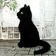 Portrait cat night, cat, kitty, black cat wool Cat. Stuffed Toys. Woolen Zoo. My Livemaster. Фото №4
