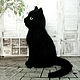 Портретная кошка Ночка, котик, котёнок, чёрный кот шерсть Cat. Мягкие игрушки. Шерстяной Зоопарк Наталья Львова. Ярмарка Мастеров.  Фото №4