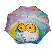 Аксессуары handmade. Livemaster - original item The umbrella women`s folding with bright original pattern custom made night Owl. Handmade.