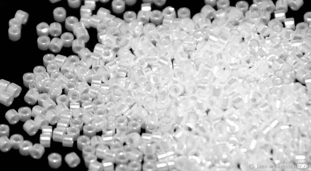 Delica DB-201 Pearl White Белый японский бисер Делика Миюки 5 гр ...