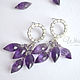 Earrings with natural amethyst, zircons. Earrings. White Book. Online shopping on My Livemaster.  Фото №2