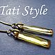 Заказать Серьги - продевки серебряные с фианитами ,,GOLDEN,,. Tati Style. Ярмарка Мастеров. . Серьги-продевки Фото №3