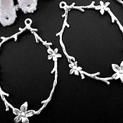 Материалы для творчества handmade. Livemaster - original item Pendant for jewelry art.2-47 Floral pattern, silver coating. Handmade.