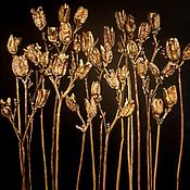 Картины и панно handmade. Livemaster - original item Picture: Dried flowers gold.. Handmade.
