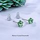 Пусеты Flower Swarovski 5 мм, Серьги-пусеты, Москва,  Фото №1
