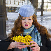 Аксессуары handmade. Livemaster - original item hats: Amazon blue. Handmade.