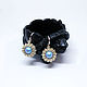 Серьги Iridescent Light Blue, серьги с жемчугом Сваровски. Серьги классические. Бисерная мастерская Ленивца. Интернет-магазин Ярмарка Мастеров.  Фото №2