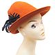 Order Bright hat made of 100% orange wool. Italy. Butichok from N.. Livemaster. . Vintage hats Фото №3