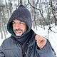 КАПЮШОН-СНУД двойной мужской КАЛЬВИН графит/изумруд. Капюшоны. Вязаный кэжуал  UNIC Ирина. Ярмарка Мастеров.  Фото №5