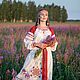 Платье "Голуба". Платья. Мастерская Русской Одежды. Ярмарка Мастеров.  Фото №4