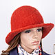 Women's hat with brim made of wool, knitted and felt, Hats1, Balahna,  Фото №1
