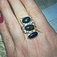 Order 'Illusion' ring with exclusive black opals. SELENA. Livemaster. . Rings Фото №3
