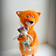 Fox cub with a cat felted Fox cat cats foxes. Felted Toy. lilu. Online shopping on My Livemaster.  Фото №2