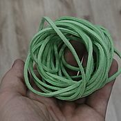 Материалы для творчества handmade. Livemaster - original item Suede cord 3 mm. green. Handmade.