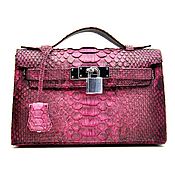 Сумки и аксессуары handmade. Livemaster - original item Classic women`s handbag made of Python skin, in Burgundy color.. Handmade.