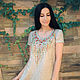 Jacquard dress with handmade embroidery 'Olive garden'. Dresses. KVITKA. Online shopping on My Livemaster.  Фото №2