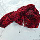 Burgundy knitted scarf, stole. Wraps. NLadoga. My Livemaster. Фото №4
