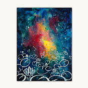 Картины и панно handmade. Livemaster - original item Space Lotus, watercolor painting.. Handmade.