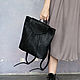 Order Backpack 'Geometry' small black textured leather. alekseevaksenia. Livemaster. . Backpacks Фото №3