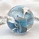 Transparent pendant. Transparent ball with flower. Blue flower in resin, Pendant, Samara,  Фото №1