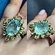 Кольцо с аквамарином 9ct и хризолитами. Кольца. GoldenFlower. Ярмарка Мастеров.  Фото №4
