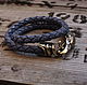 Leather bracelet with Raven, Bead bracelet, Volgograd,  Фото №1