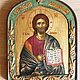 Рукописная икона Христос Спаситель, скит Св. Анны, Афон, Греция, Иконы, Москва,  Фото №1