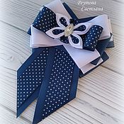 Украшения handmade. Livemaster - original item Brooch Tie Schoolgirl (Blue) for girls. Handmade.