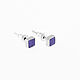 Stud EARRINGS Square with Charoite. Silver Miniature Earrings. Stud earrings. ARIEL - MOSAIC. My Livemaster. Фото №5