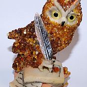 Для дома и интерьера handmade. Livemaster - original item Owl statuette in amber.. Handmade.