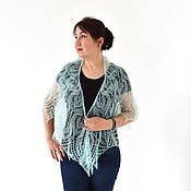 Shawl pearl openwork feather scarf, feather shawl knitted