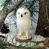 Куклы и игрушки handmade. Livemaster - original item felt toy: Polar owl - interior felted bird made of wool. Handmade.