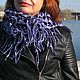 Purple Mesh snood scarf with Fringe Felted on Silk Gift March 8th. Snudy1. Studio art felt Elena Dudyrina. My Livemaster. Фото №6