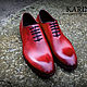 Красные цельнокроеные туфли. Туфли. KARINA. Handmade shoes. Ярмарка Мастеров.  Фото №4
