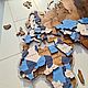  Карта мира. Элементы интерьера. Wooden3Dmap. Ярмарка Мастеров.  Фото №6