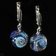 Earrings with the Mysterious space galaxy. Balls Silver Universe Glass, Earrings, Moscow,  Фото №1