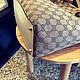 Винтаж: Сумка/тоут из холщовой ткани Gucci GG бежево-коричневого цвета. Сумки винтажные. Chic bags. Ярмарка Мастеров.  Фото №8
