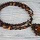 Necklace with a tiger's eye stone pendant. Necklace. Magic box. Online shopping on My Livemaster.  Фото №2