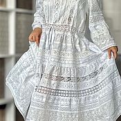 Одежда handmade. Livemaster - original item Summer dress made of sewing and lace, cotton in the boho - Lolita style. Handmade.