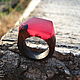 Ruby ring of epoxy resin and wood. Rings. Treas. Online shopping on My Livemaster.  Фото №2
