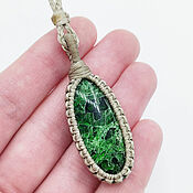Украшения handmade. Livemaster - original item Green pendant pendant chrome diopside natural stone diopside on the neck. Handmade.