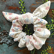 Украшения handmade. Livemaster - original item Fabric volume elastic band for white hair with a print. Handmade.
