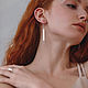 Серебряные серьги джекеты Square Stripe. Серьги-джекеты. Bismarckshop. Интернет-магазин Ярмарка Мастеров.  Фото №2