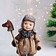 Ватная игрушка-Илюша с лошадкой. Елочные игрушки. ksanadolls-Ватные игрушки(Оксана). Ярмарка Мастеров.  Фото №4