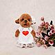 Valentine's day knitted Bear, bear, toy, Valentine's day, Stuffed Toys, Zhukovsky,  Фото №1