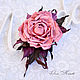 Choker transformer leather Jasper Tea rose flowers. Necklace. flowersstyle (flowersstyle). Online shopping on My Livemaster.  Фото №2