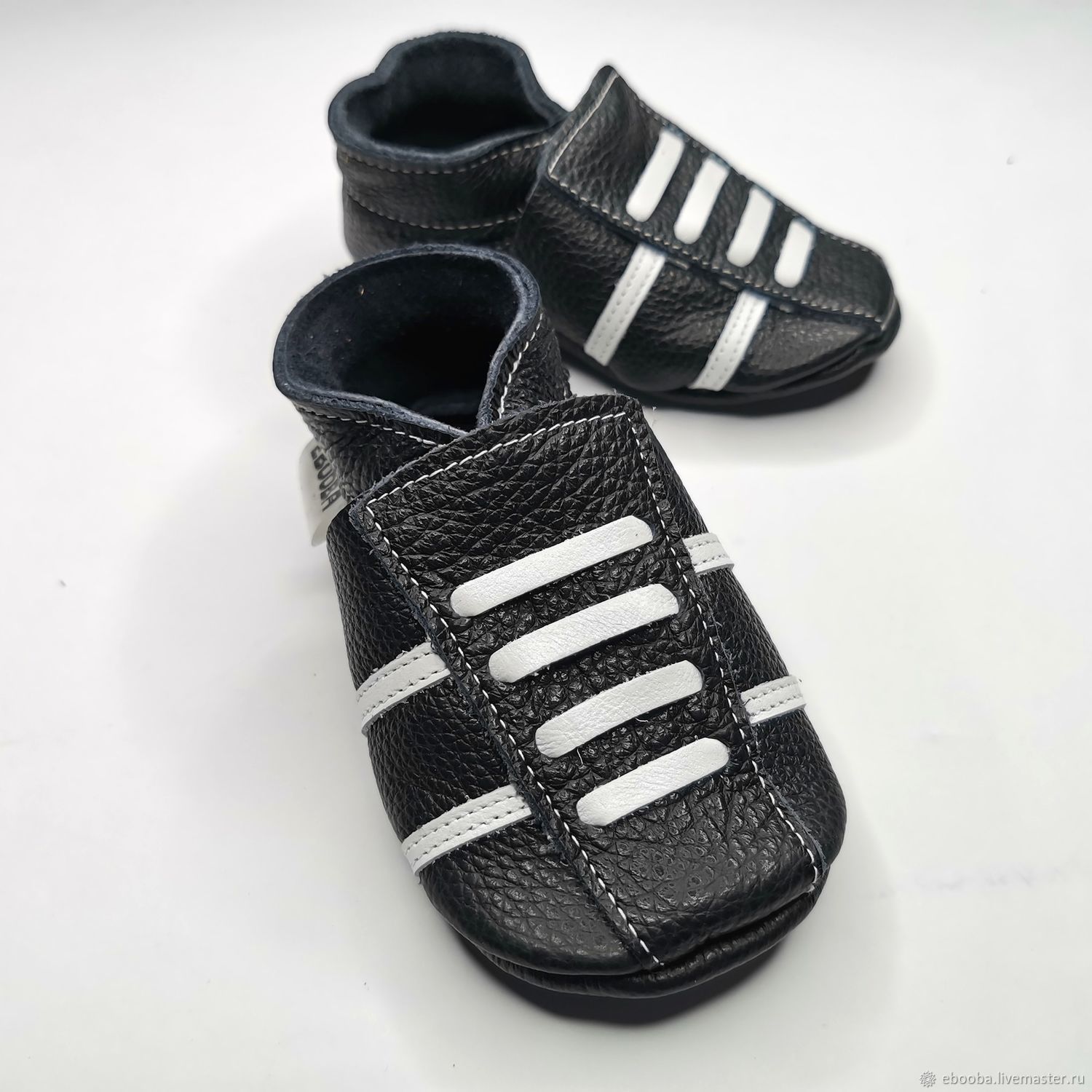 Baby Moccasins, Black Baby Shoes, Ebooba,Baby Sneakers, Footwear for childrens, Kharkiv,  Фото №1