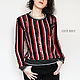 To better visualize the model, click on the photo CUTE-KNIT NAT Onipchenko Fair Masters to Buy women's striped sweater
