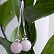 Earrings with rose quartz and silver. Earrings. Star of Siberia. My Livemaster. Фото №6